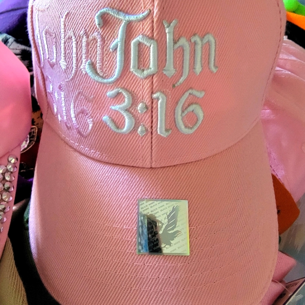 New Pink John 3:16 adjustable baseball cap